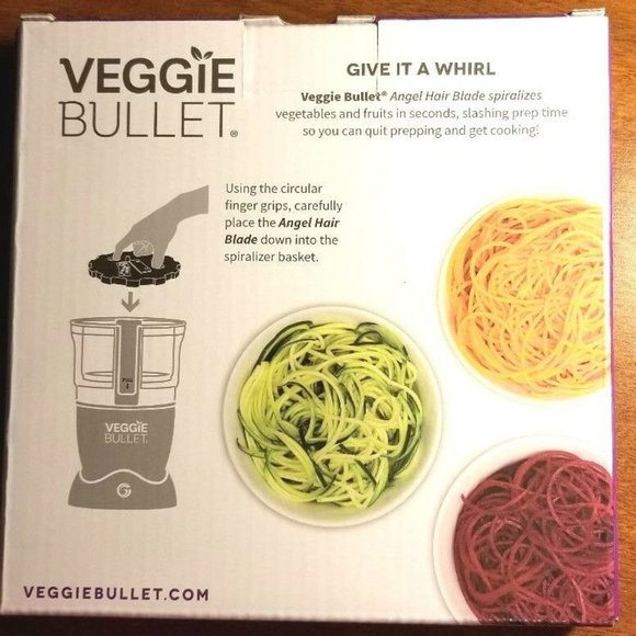 Veggie Bullet Angel Hair Blade 2 mm Cooking Spiralize Small Kitchen Appliance - Picture 3 of 3